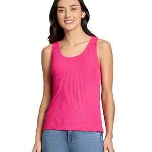 NWOT Jones New York Women's Sutton Ribbed Scoop-Neck Tank Top